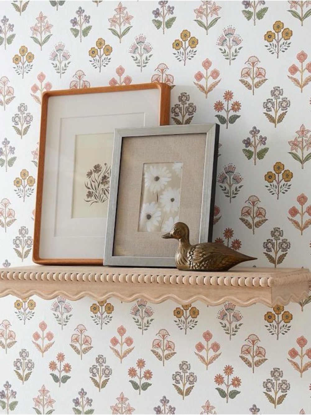 36” - Marlowe Scallop Wood Beaded Shelf